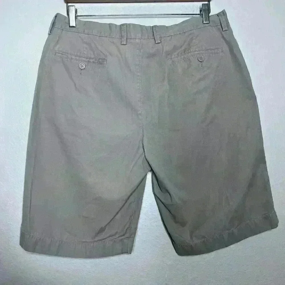 J.Crew Chino Shorts Cotton Solid Khaki Rivington. Flat Front Mens Size 34